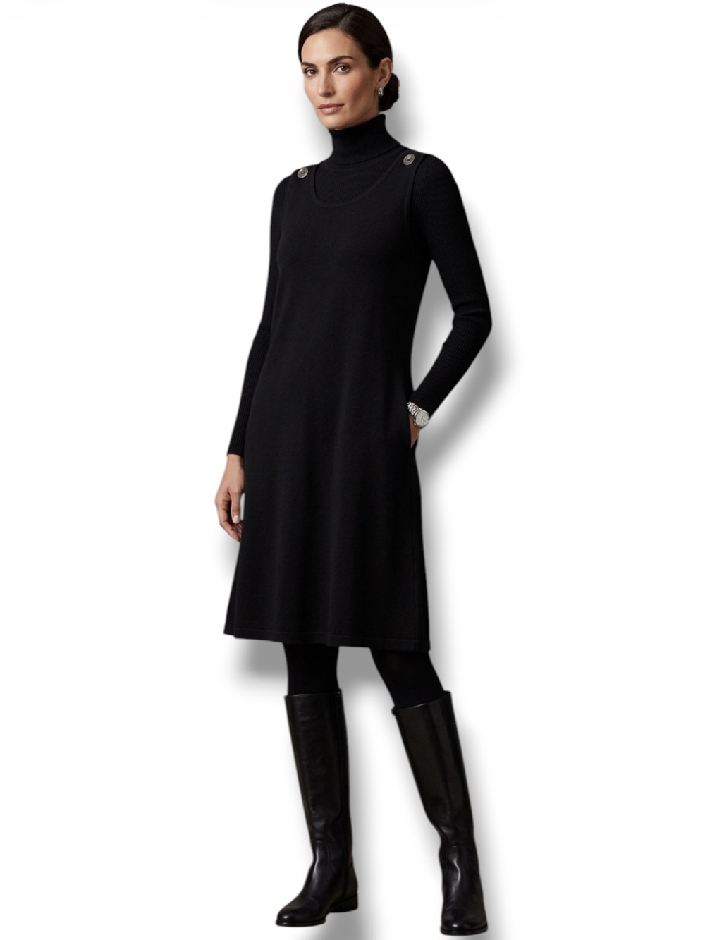 LAL Live a Little Vintage Y2K Dress Knee Length Academia Minimalist Preppy M